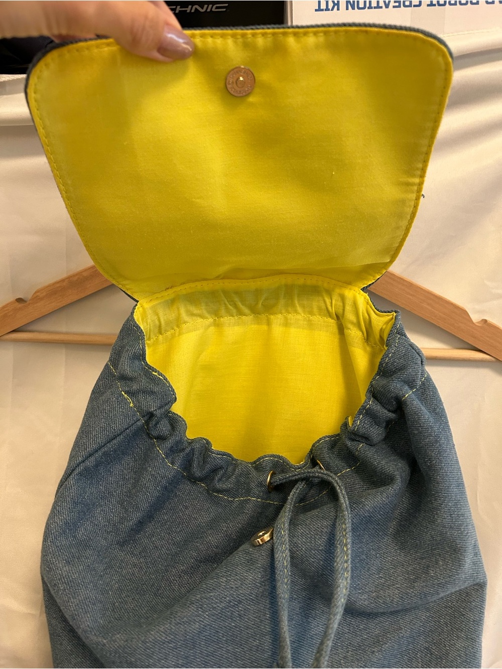 Nina Ricci Parfums Denim Patch Drawstring Backpack - Picture 3 of 5